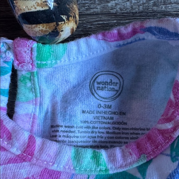 Wonder Nation Pink and Green Baby Outfit - Picture 2 of 3